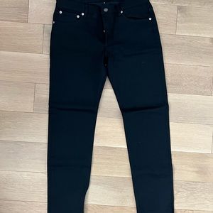 New -  APC Petit New Standard Slim Fit Black Denim Jeans Sz 30x30